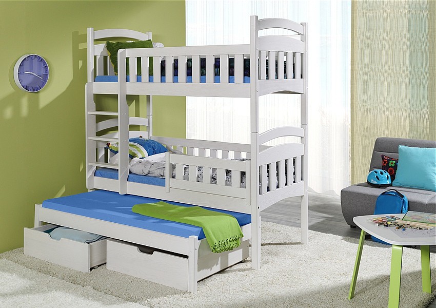 Hochbett 160x80 Etagenbett Kinderbett Bett Matratze DOMI II Farbauswahl 