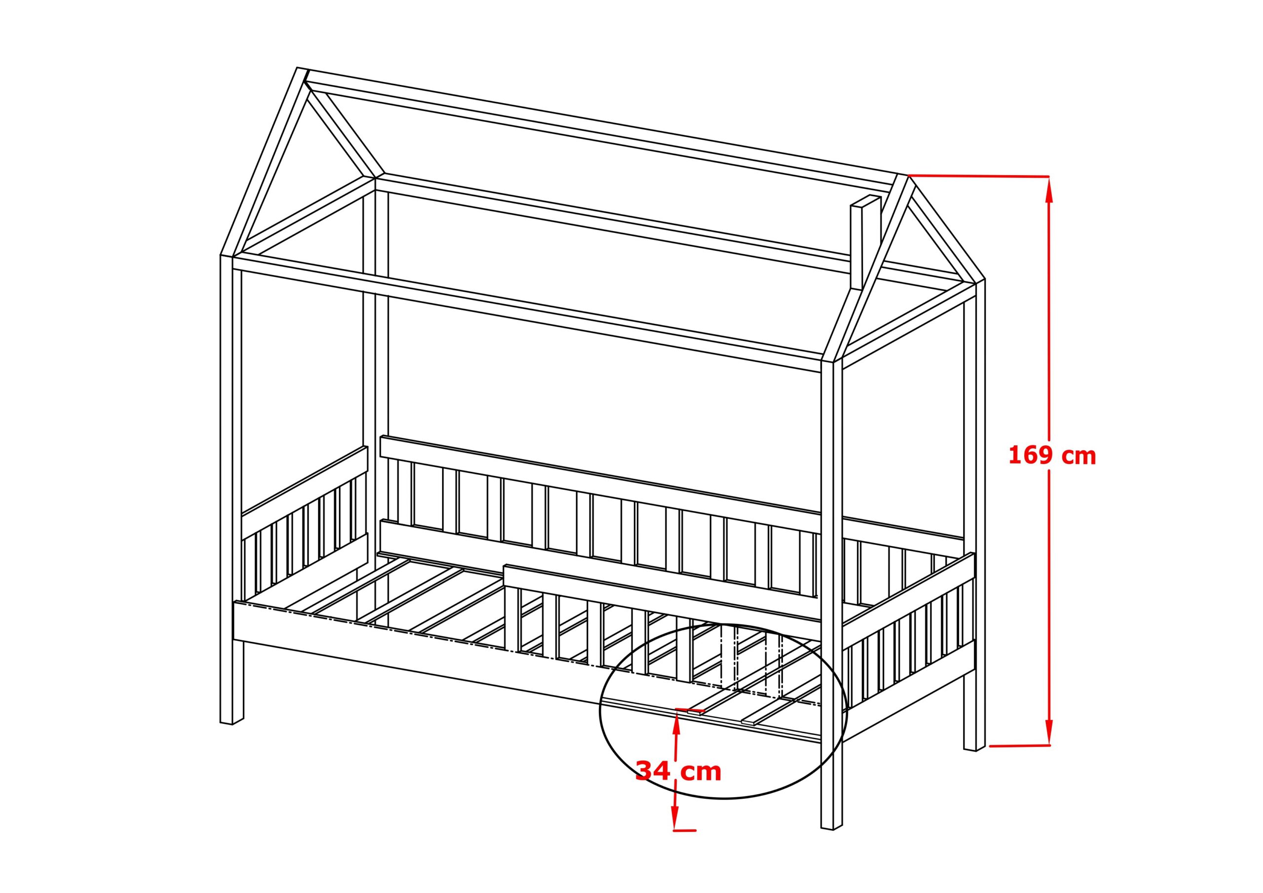 Einzelbett DOMIS Komplett in Farbe Limette (OUTLET)